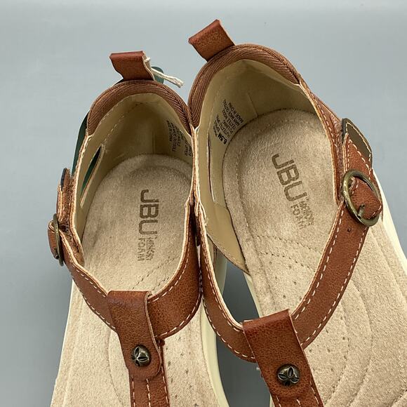 NEW JBU Women’s Prague T-Strap Sandals Brown/bronze Size 6.5M - Picture 6 of 10